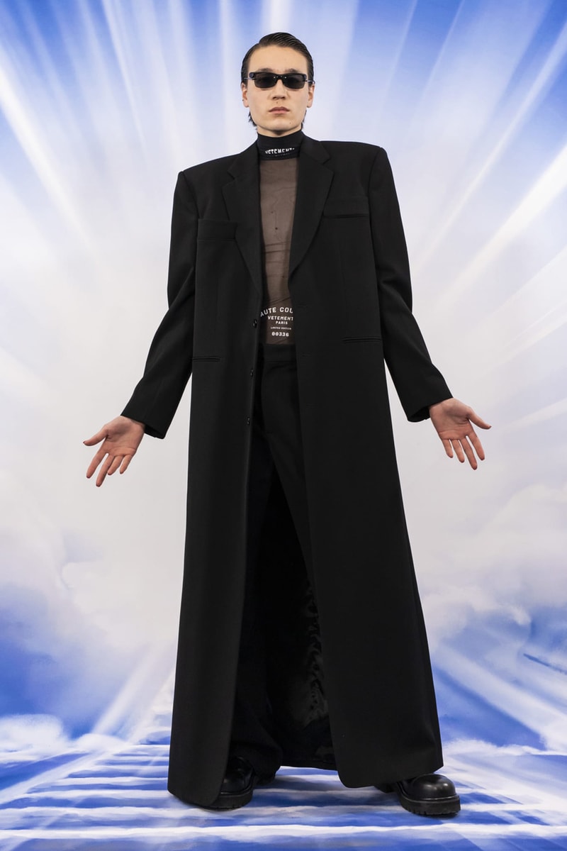 vetements fall winter full collection paris fashion week mens pfw matrix inspired jackets suits coats guram gvasalia