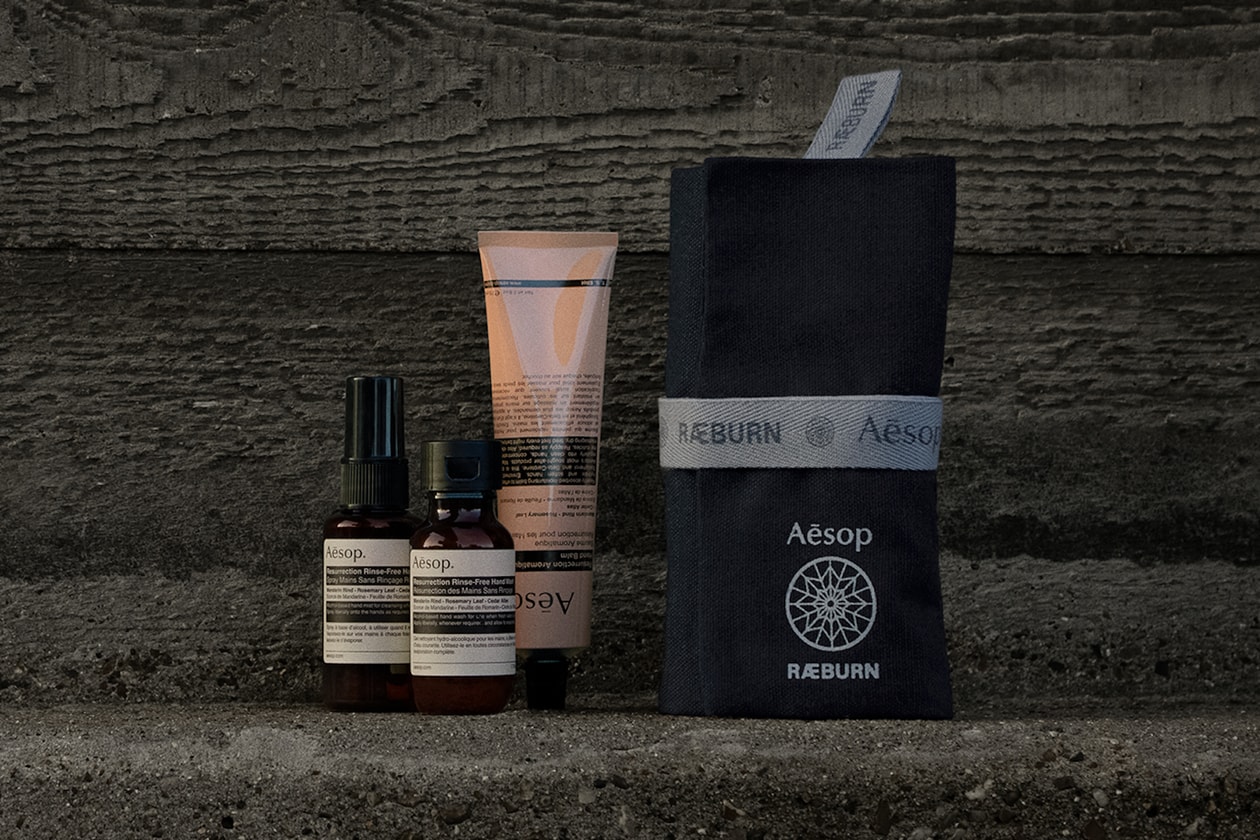 aesop raeburn collaboration adventurer roll up resurrection hand wash balm mist sustainable