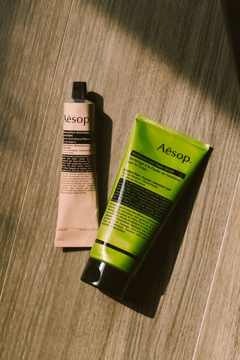 aesop resurrection aromatique hand cream geranium leaf body scrub