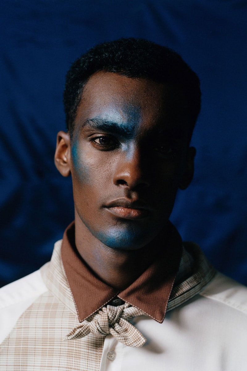 ahluwalia priya fall winter 2021 fw21 collection presentation show face paint highlight blue