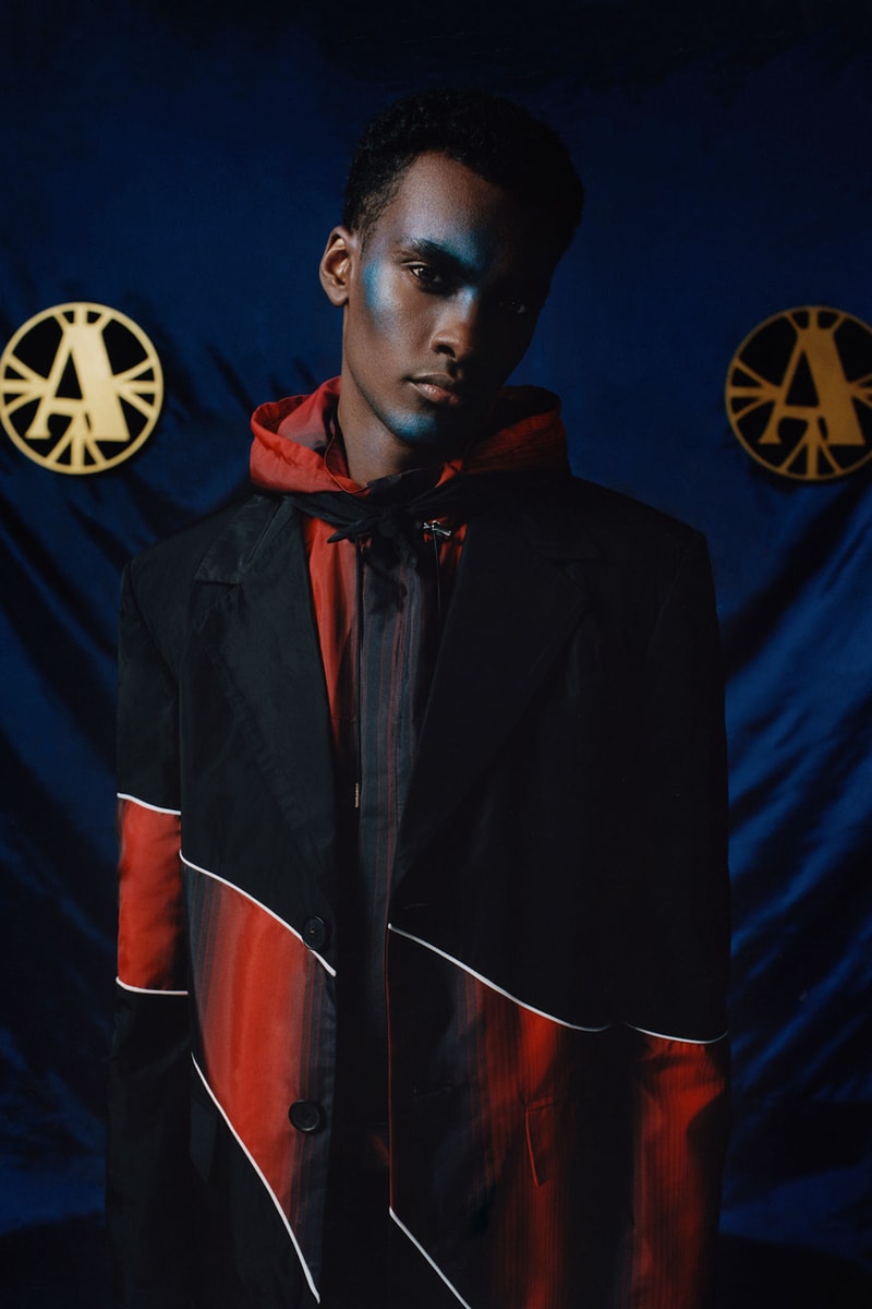 ahluwalia priya fall winter 2021 fw21 collection presentation show hoodie blazer jacket stripes