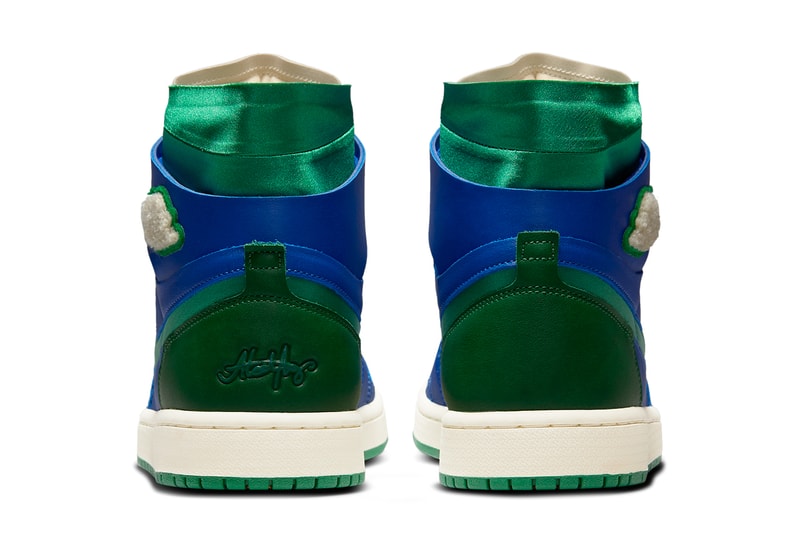aleali may nike air jordan 1 aj1 high zoom cmft green blue back rear heel signature
