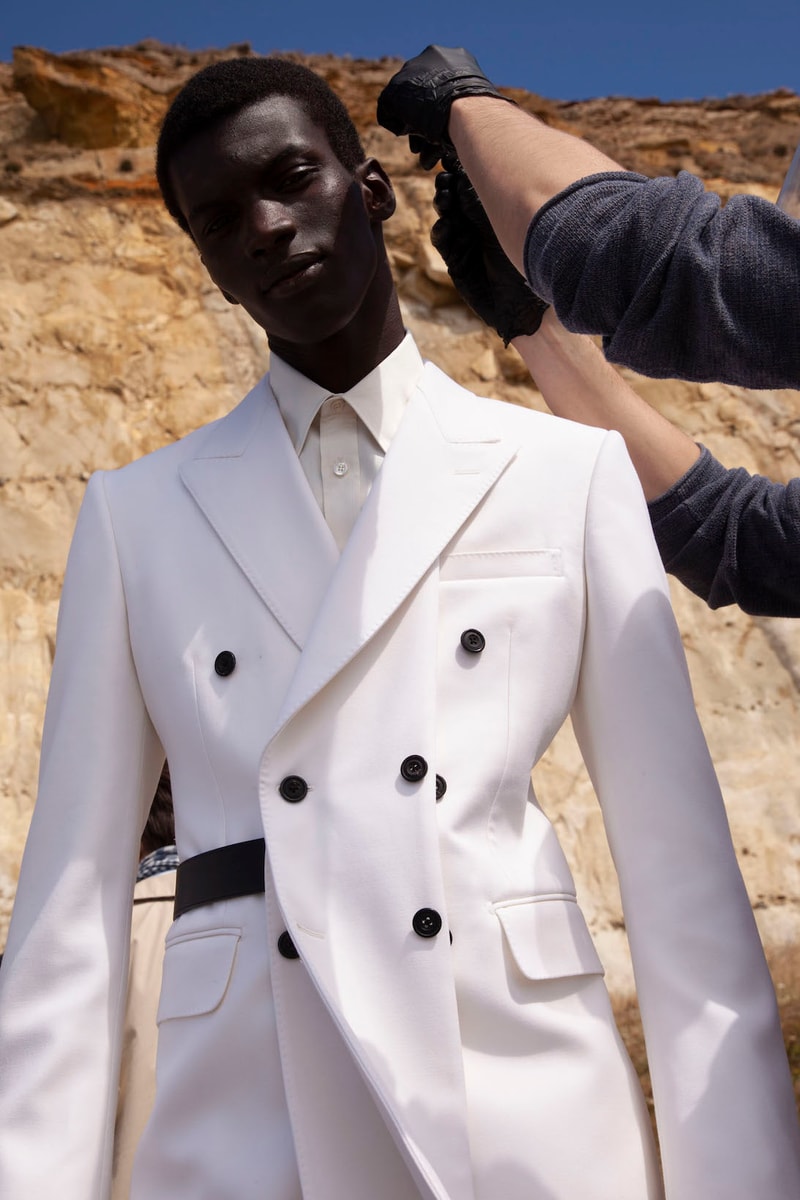 alexander mcqueen spring summer menswear pre collection lookbook white blazer jacket outerwear