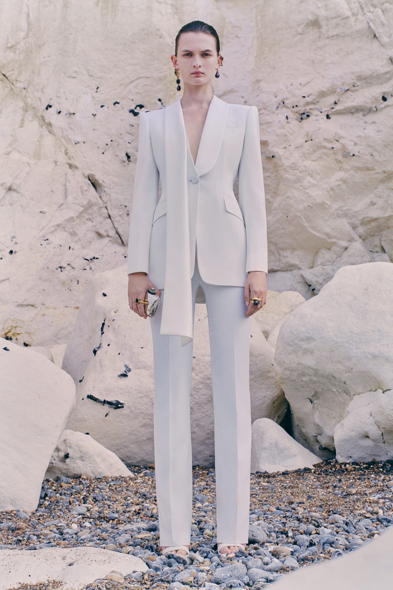 alexander mcqueen spring summer womenswear pre collection lookbook white blazer pants