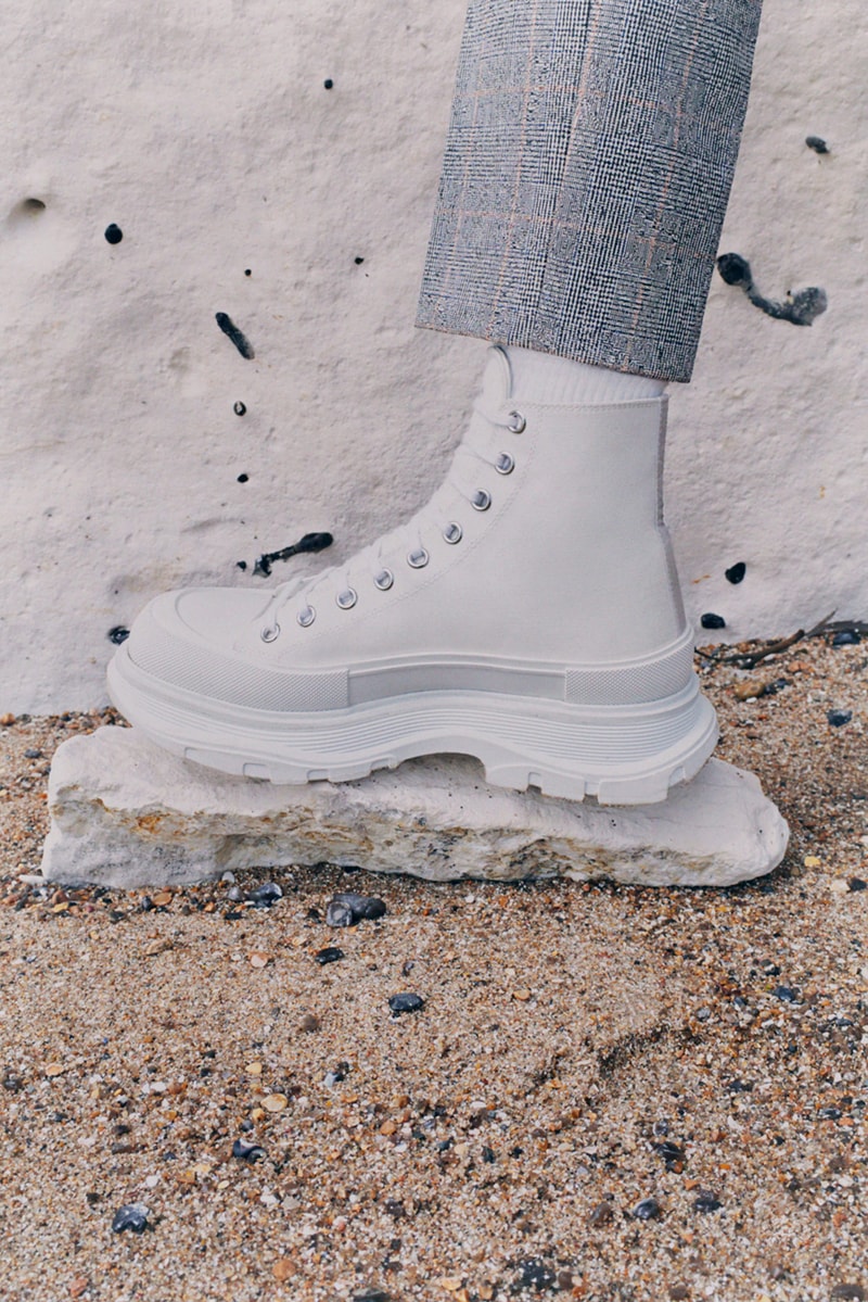 alexander mcqueen spring summer menswear pre collection lookbook sneakers white shoes pants