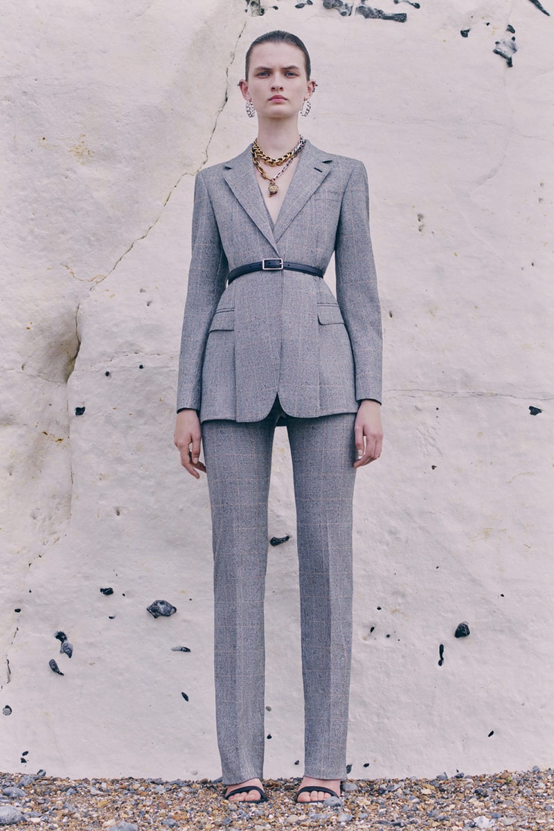 alexander mcqueen spring summer womenswear pre collection lookbook gray blazer pants