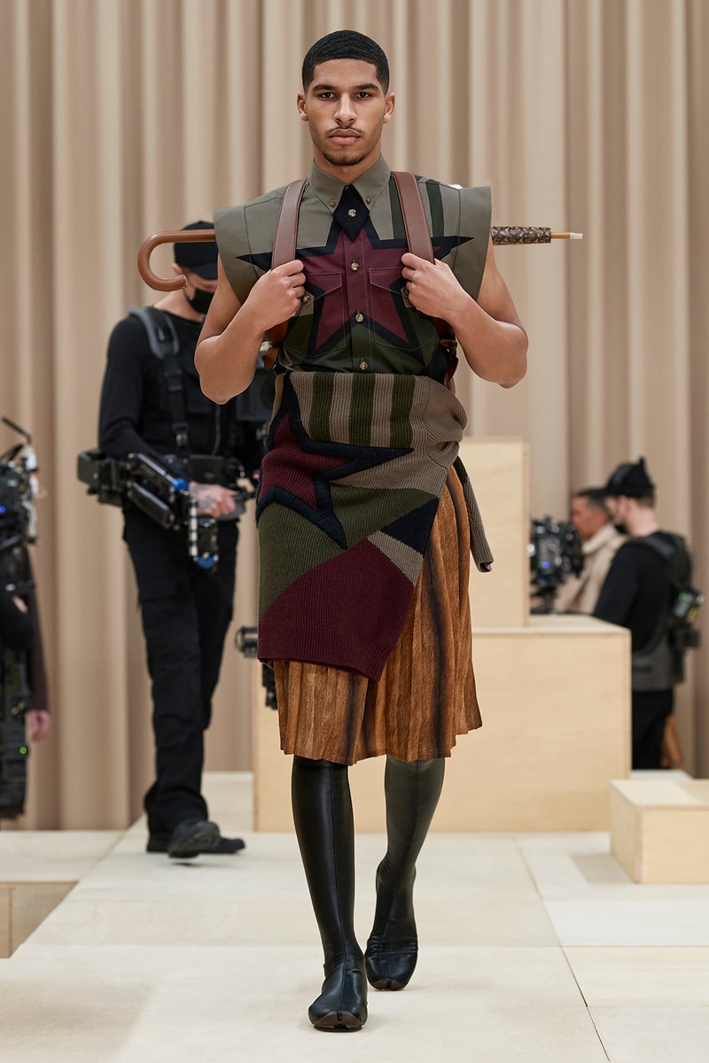 Burberry Fall/Winter 2021 Mens Escapes Show Collection Riccardo Tisci Varsity Jacket