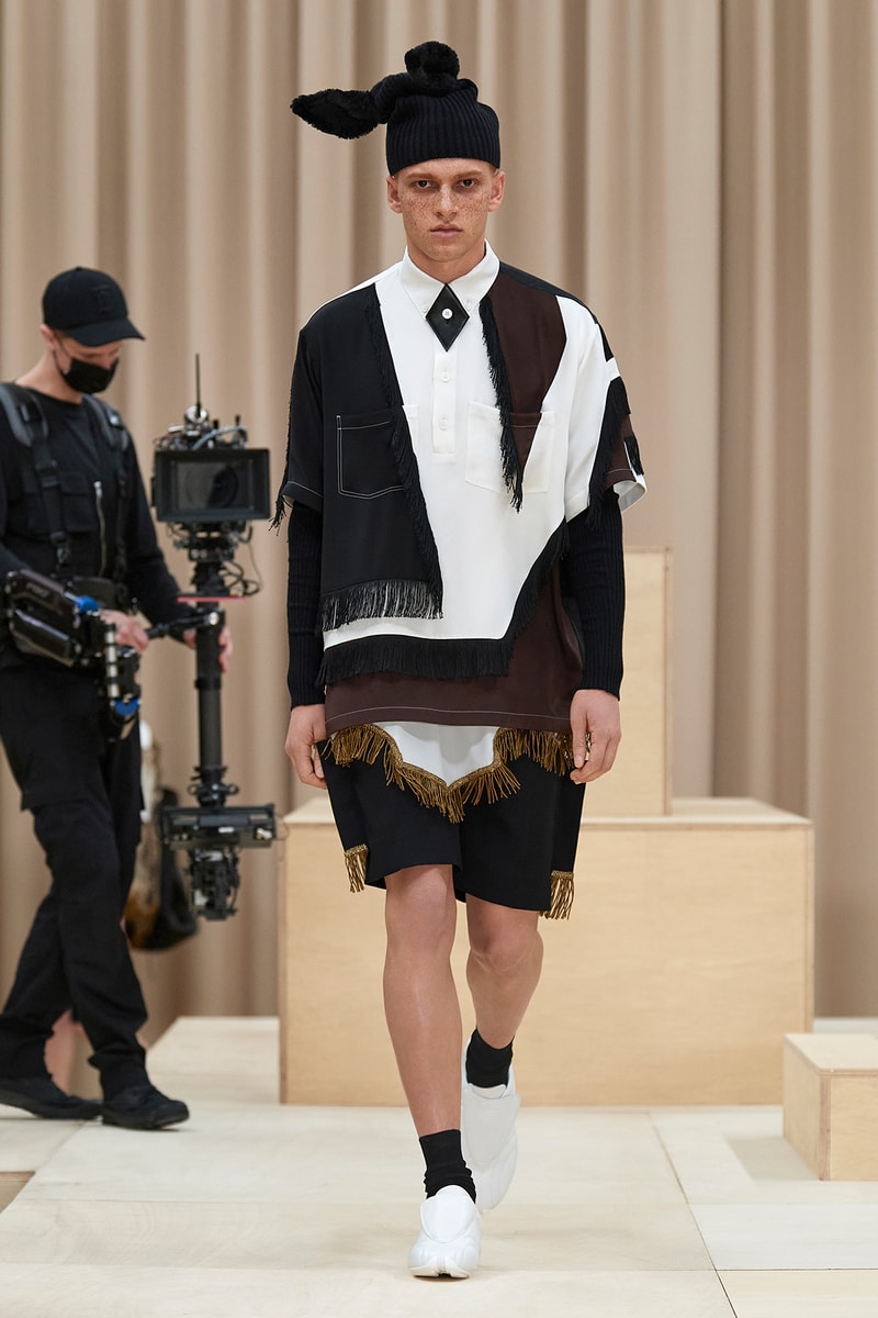Burberry Fall/Winter 2021 Mens Escapes Show Collection Riccardo Tisci Varsity Jacket