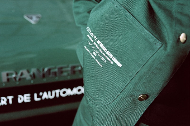 carhartt wip karhartt lart de lautomobile car collaboration collection coat logo branding