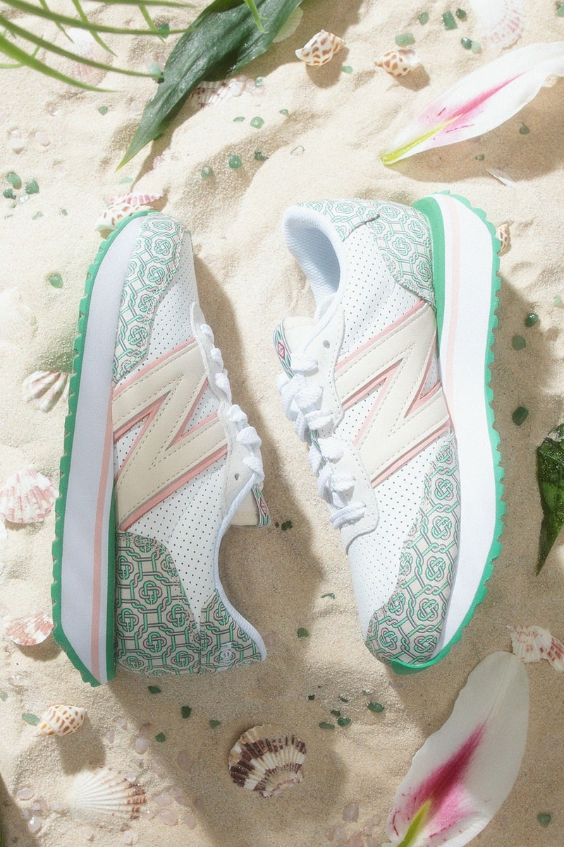 casablanca new balance sneakers collaboration nb 237 sand beach flowers