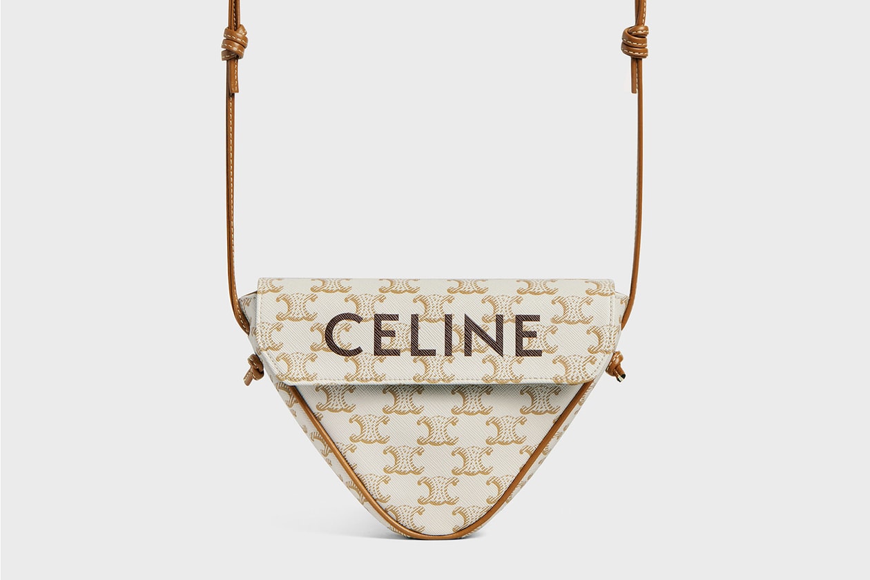 celine homme triangle bag spring summer collection leather accessories white black monogram 