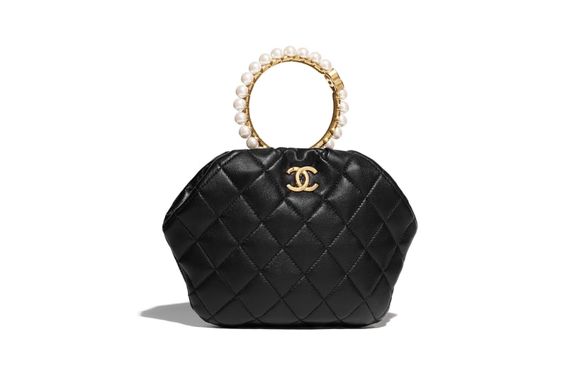 chanel metiers dart accessories collection front small handbag black gold