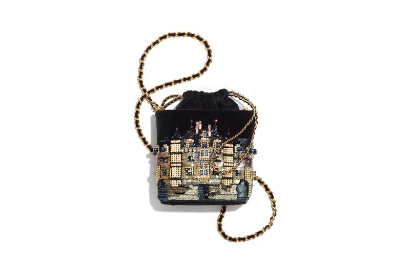 chanel metiers dart accessories collection front small handbag black gold