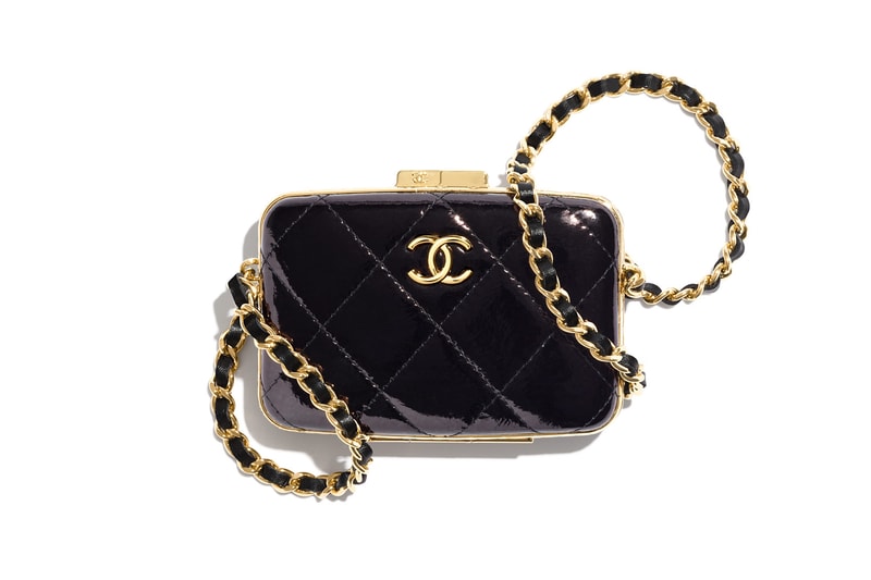 chanel metiers dart accessories collection front small handbag black gold