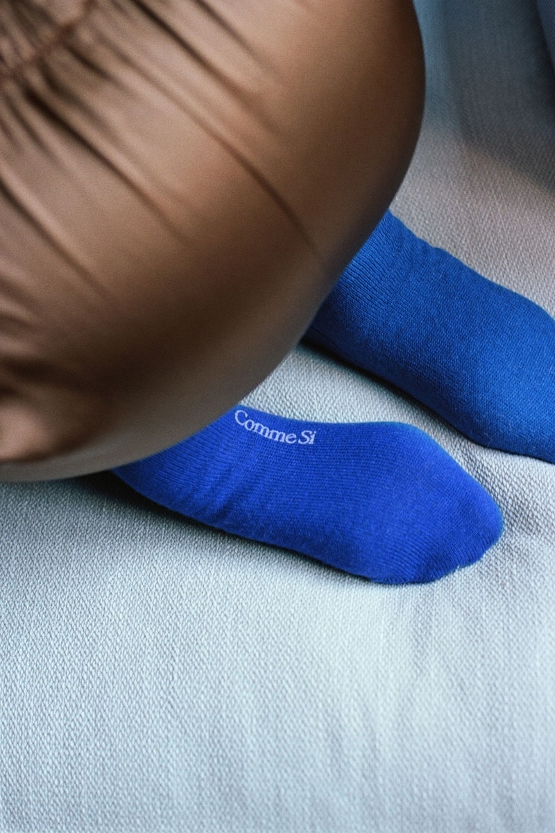 comme si the great indoors collection socks satin boxer shorts blue