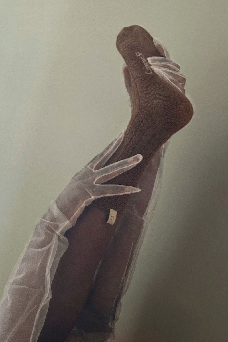 comme si the great indoors collection socks brown sheer lace gloves