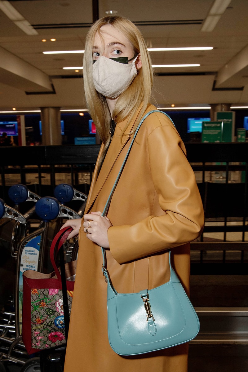 coronavirus covid19 double face mask elle fanning