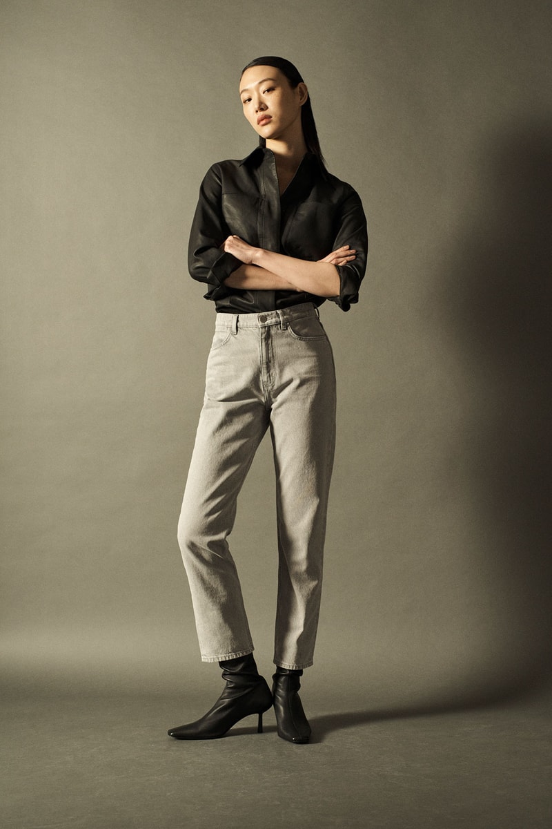 cos spring summer 2021 ss21 sustainable denim collection jeans sora choi leather shirt boots