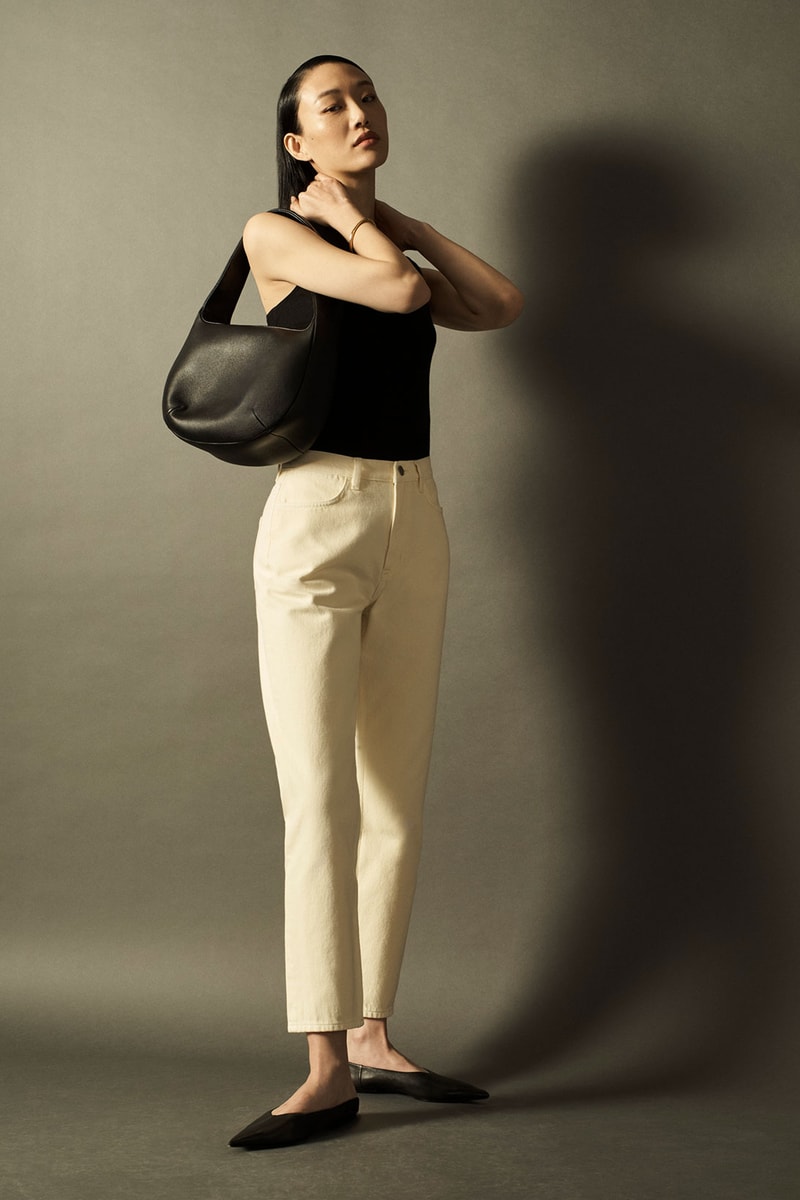 cos spring summer 2021 ss21 sustainable denim collection jeans sora choi bag flats