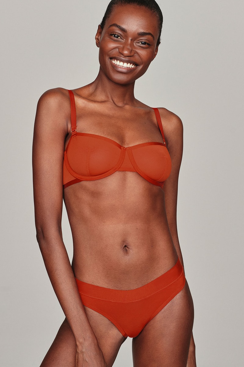 cuup lingerie underwear alma thomas art-inspired capsule wired bra panties mars orange