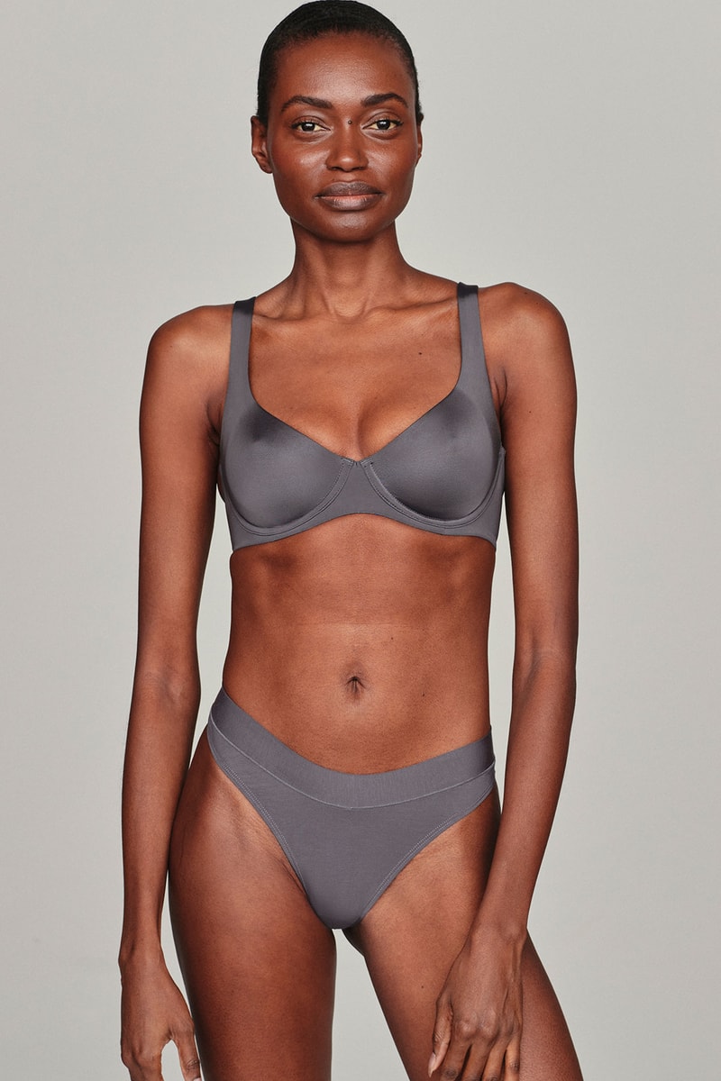 cuup lingerie underwear alma thomas art-inspired capsule gray slate bra panties