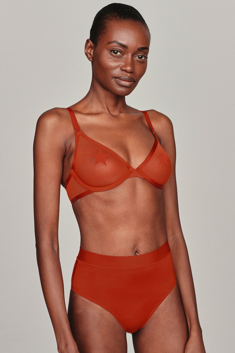 cuup lingerie underwear alma thomas art-inspired capsule wired sheer bra panties briefs mid rise