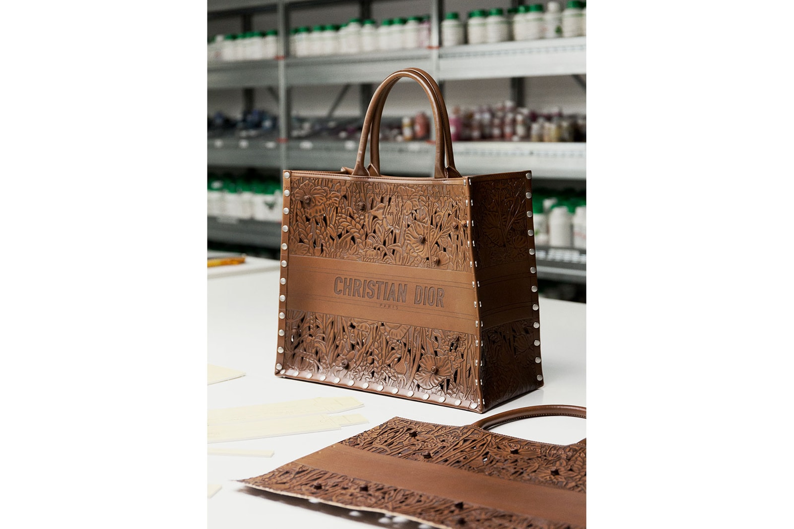 dior book tote handbag sculpted leather tooling how it's made bts savoir faire craftsmanship