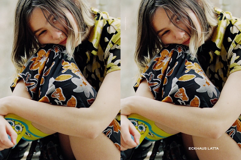 eckhaus latta spring summer campaign knitwear shirt spongebob squarepant socks