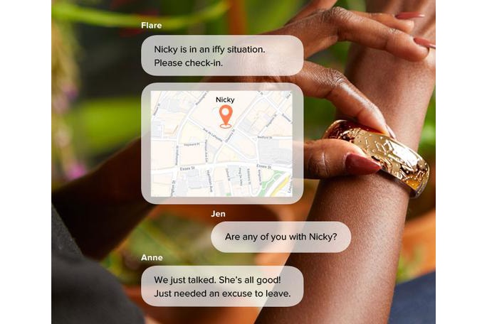 Flare Personal Safety Bracelet Jewelry Brand Device