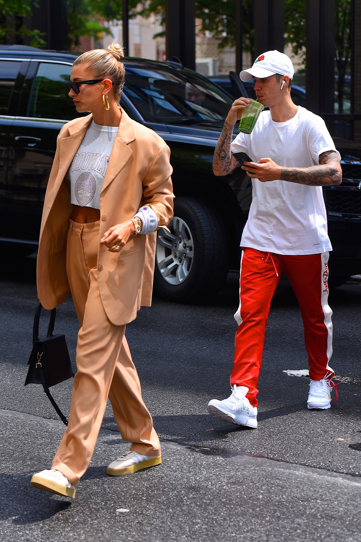 Justin Bieber Hailey Baldwin Husband Wife Celebrity Couple Red Carpet Fashion Looks Street Style Outfits Changes Documentary Premiere