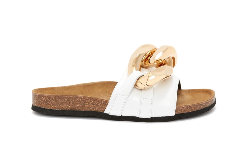 JW Anderson Chain Loafer Slide Gold Footwear Shoes White Lateral