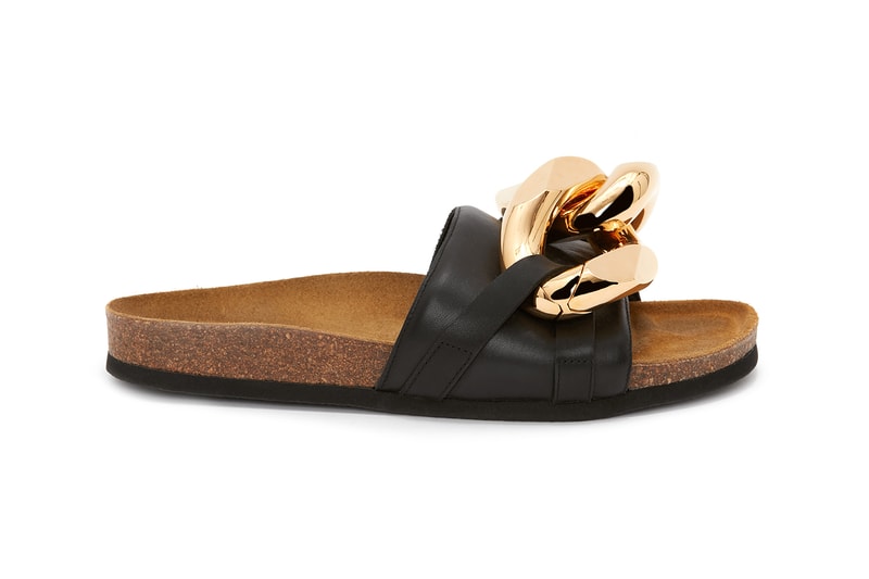JW Anderson Chain Loafer Slide Gold Footwear Shoes Black Lateral