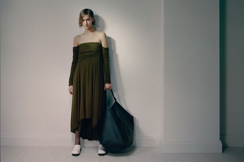 khaite fall winter 2021 fw21 collection lookbook draped wrinkles dress