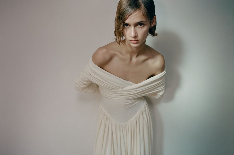 khaite fall winter 2021 fw21 collection lookbook draped dress wrinlkles gathered pleats