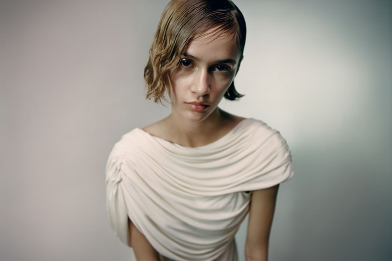 khaite fall winter 2021 fw21 collection lookbook wrinkled draped dress