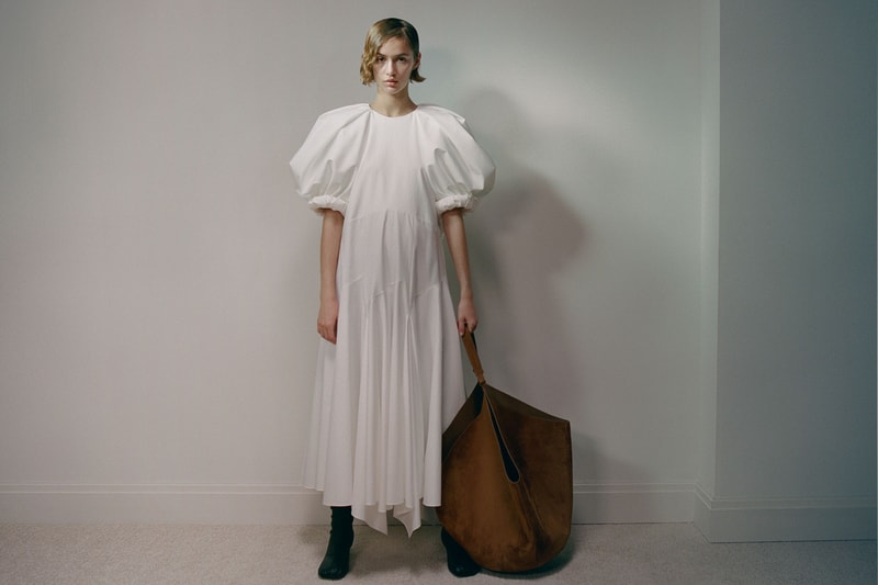khaite fall winter 2021 fw21 collection lookbook puffed sleeve dreess