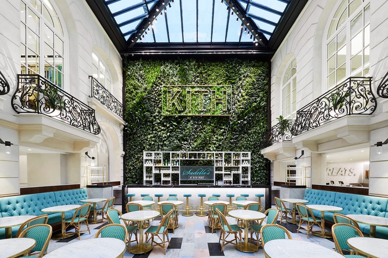 kith paris france retail store flagship interior tables chairs building
