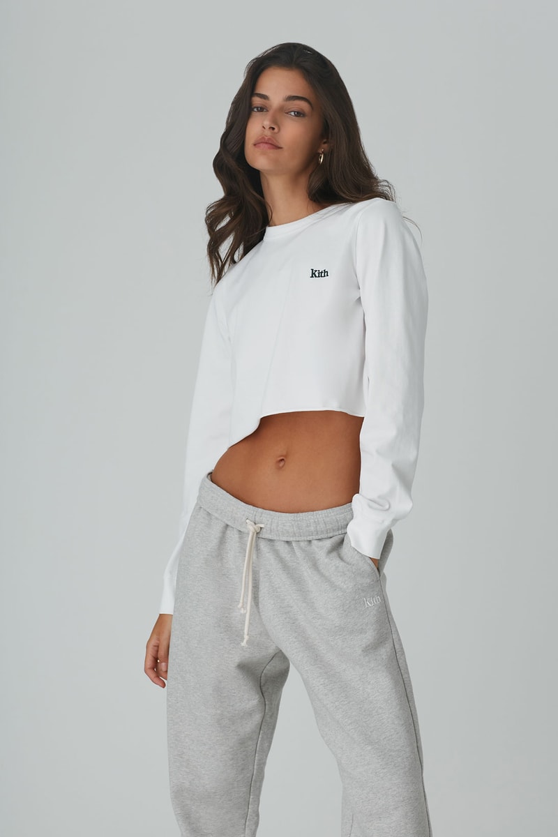kith women spring 2021 collection logo long-sleeved tee jogger pants sweats