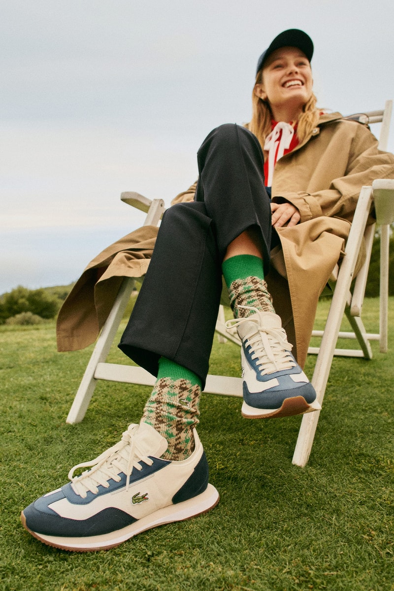 lacoste match break sneakers spring summer collection footwear shoes kicks sneakerhead navy blue white socks pants brown coat hat cap
