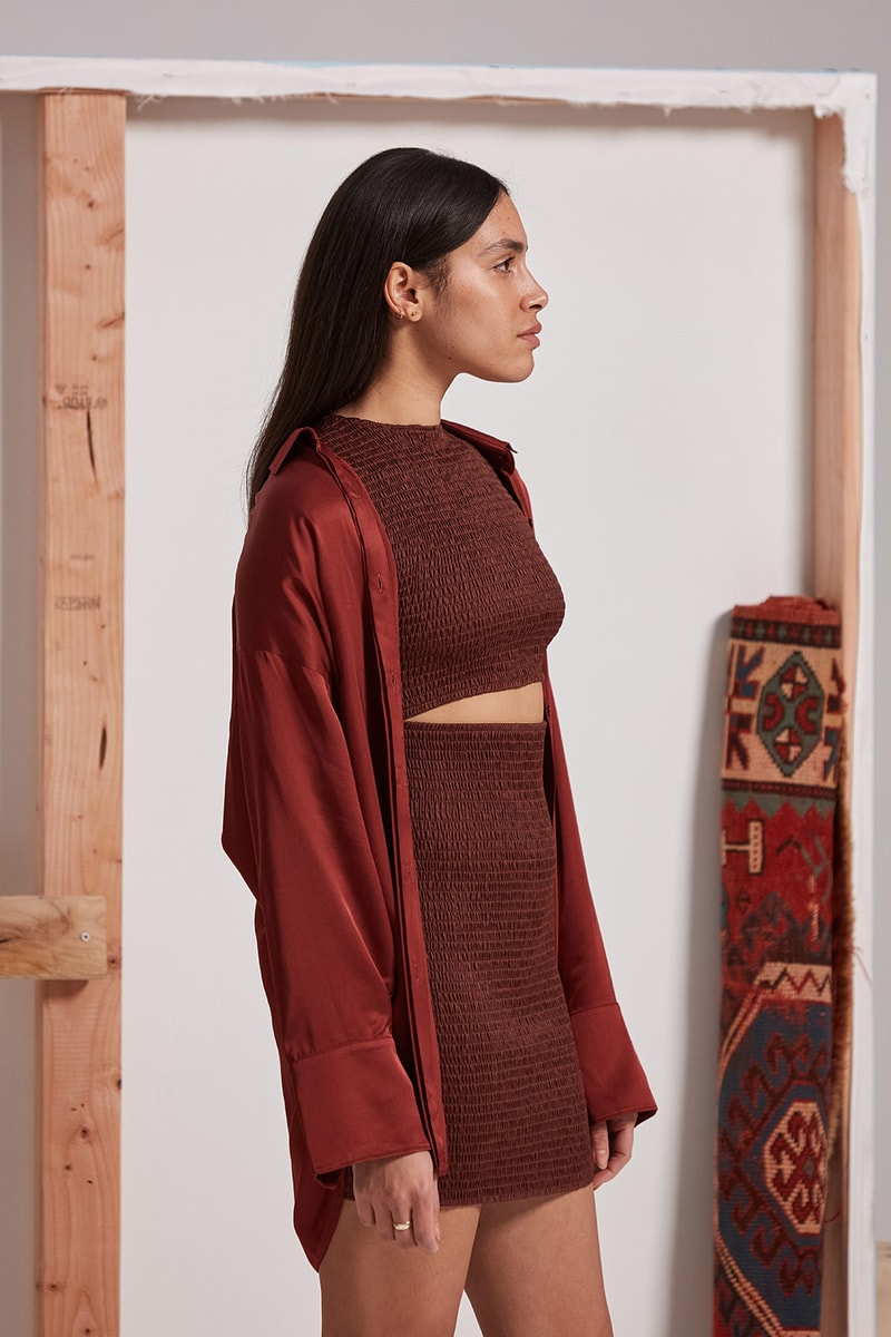 les benjamins silk road services spring summer collection campaign crop top skirt jacket
