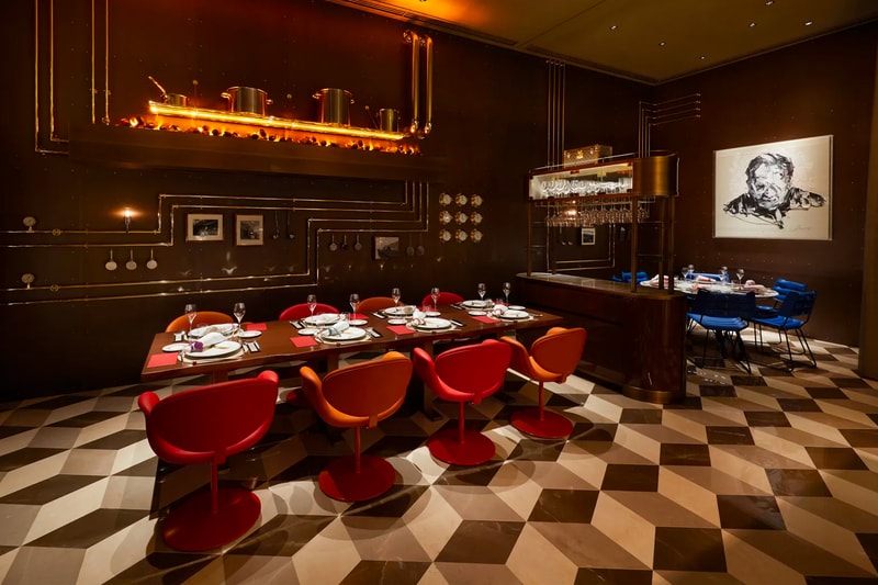 louis vuitton lv first restaurant le cafe v sugalabo osaka japan interior dining table space design