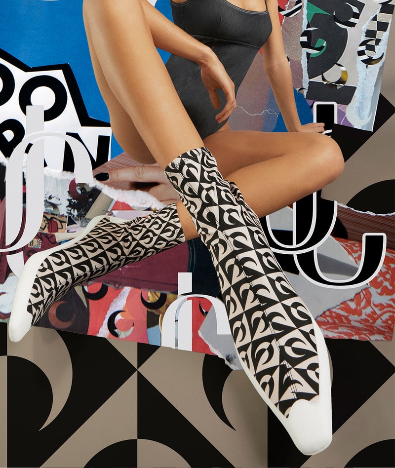 marine serre jimmy choo shoes collaboration sock heels boots release where to buy