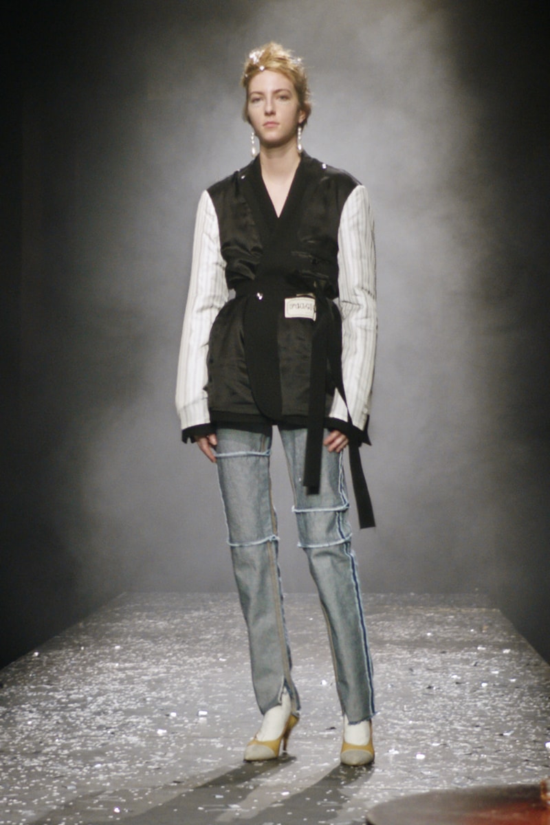 mm6 maison margiela fall winter collection paris fashion week pfw black vest white long sleeve top pants