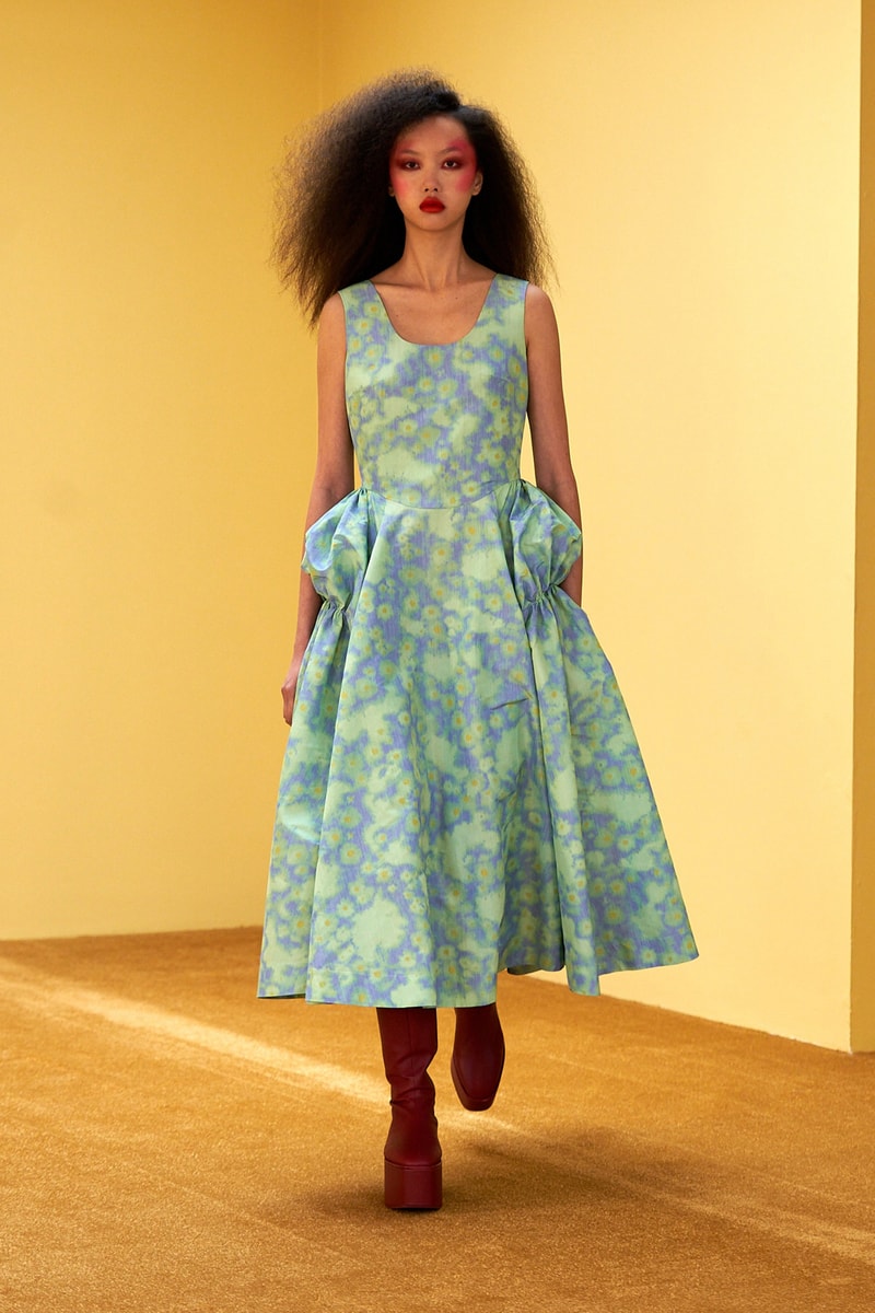 molly goddard fall winter 2021 fw21 collection london fashion week lfw pattern print dress