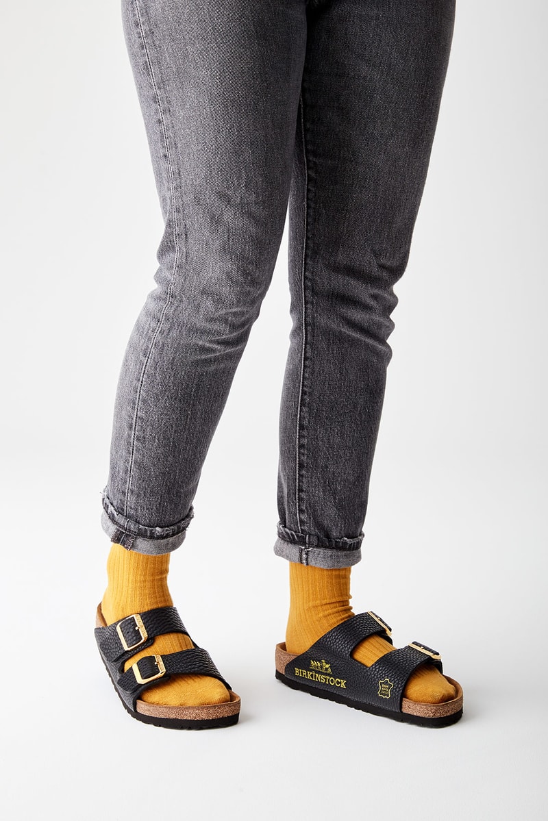 mschf birkenstock arizona sandals destroyed hermes birkin bags repurposed sustainable black orange socks pants
