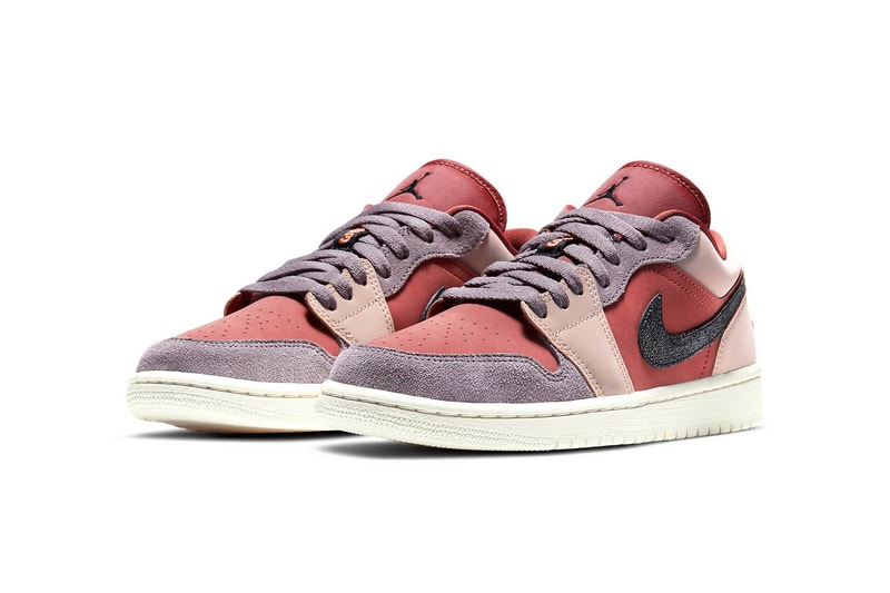 nike air jordan 1 low womens sneakers canyon rust purple smoke pink beige black colorway footwear kicks shoes sneakerhead lateral laces