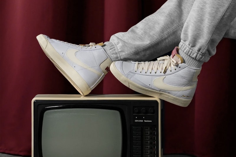 nike blazer mid 77 vintage popcorn sneakers cream white coconut milk gold shoes footwear kicks sneakerhead lateral