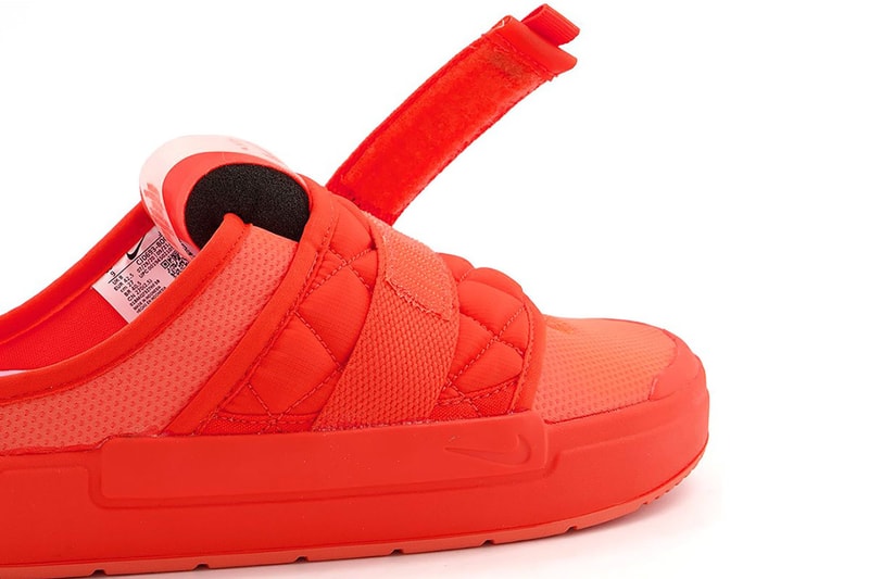 nike offline mules slides slip ons team orange colorway shoes footwear close up strap