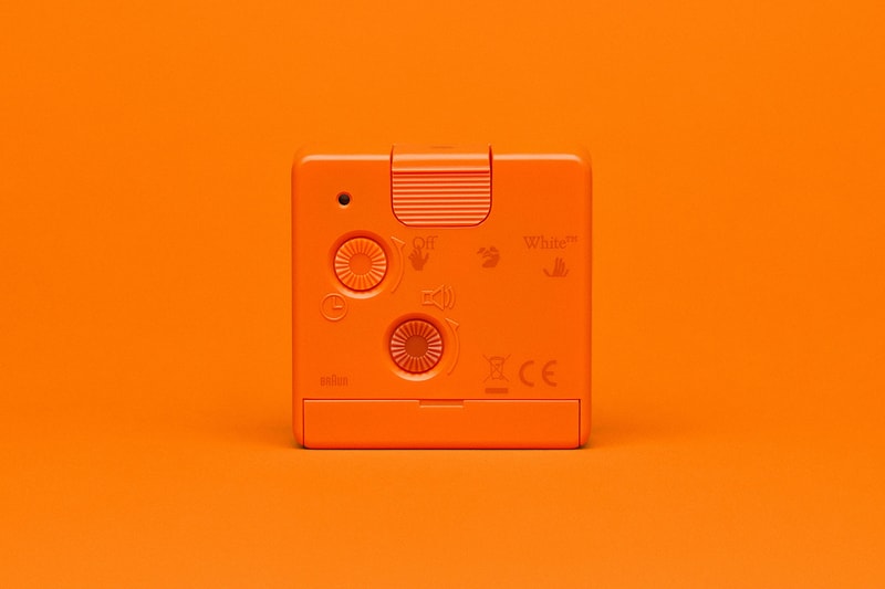 off-white braun alarm clocks collaboration home decor accessories orange back details buttons