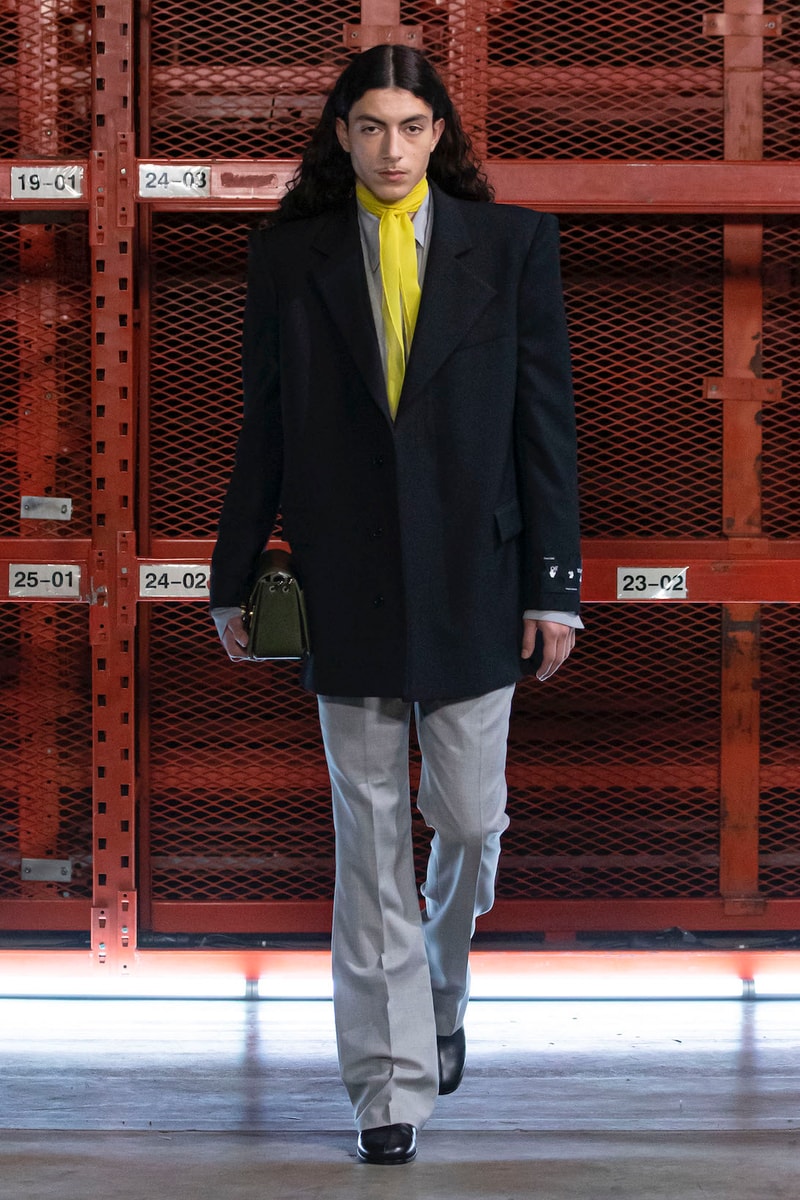 off white virgil abloh spring summer adam is eve collection imaginary tv digital runway show blazer jacket outerwear pants bag boots